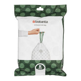 Trash Bag - 36 Liter White trash liners made from plastic.